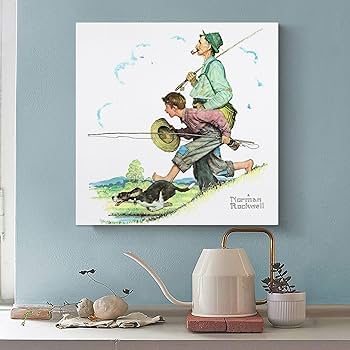 額装品/Fishing/ノーマン ロックウェル/アート/ポスター/インテリア 額装品/Fishing/ノーマン ロックウェル/アート/ポスター
